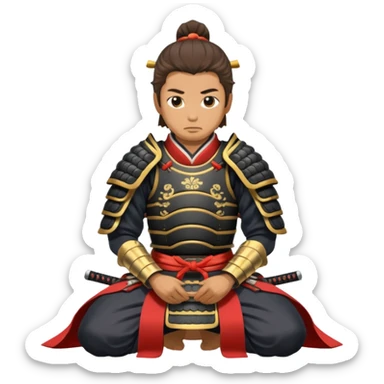 kneeling samurai sticker