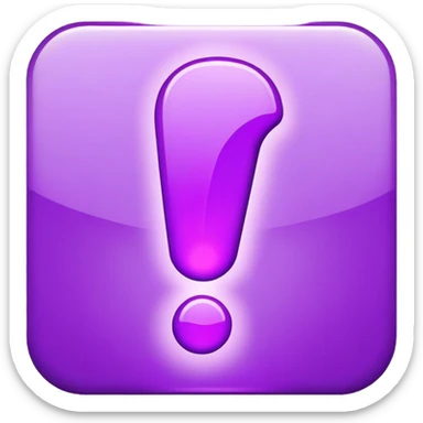 A 2D purple “!” exclamation mark symbol sticker
