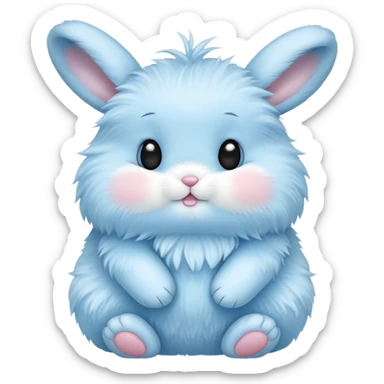 Light blue baby bunny cute, simple sticker