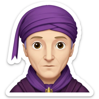Quirinus Quirrell young man from harry potter with big Head scarf sticker