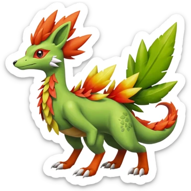 Sceptile-Inteleon-Delphox-Pokémon-Fakémon-creature sticker