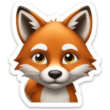 Fox raising one eyebrow sticker
