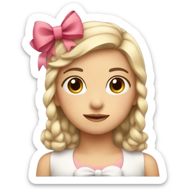 Girl with cute bow sticker