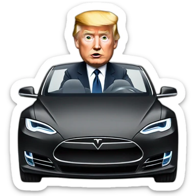 Trump-driving-tesla sticker