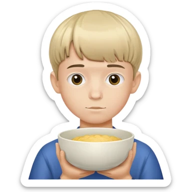 boy with bowl haircut sticker