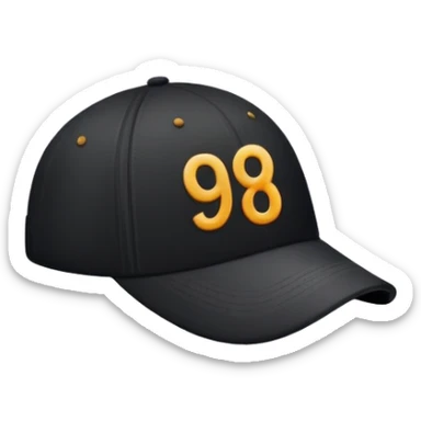 black cap with number “9” on it sticker