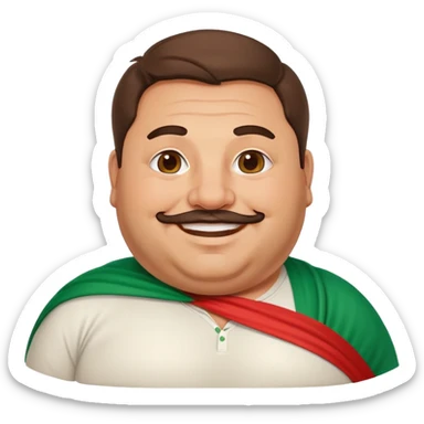 italian emoji fat man with italian flag  sticker