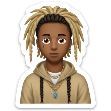 black male with dreads and a birthmark on his left cheek playboi carti sticker