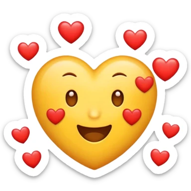 emoji con cara de llorando de felicidad con corazones sticker