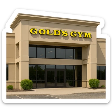 building a fitness center called Gold's Gym  sticker