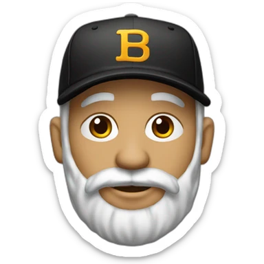 Viejo con barba y gorra de beisbol negra sticker