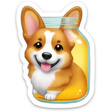 corgi in the shape of a honey jar sticker