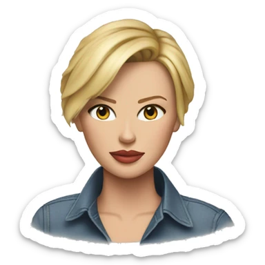 ultra realistic charlize theron wearing shirt sticker