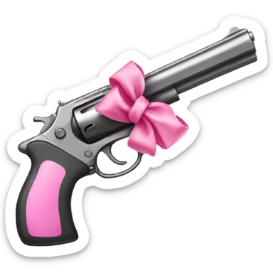 Gun with a pink bow sticker