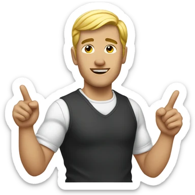 White Man pointing to himself
 sticker