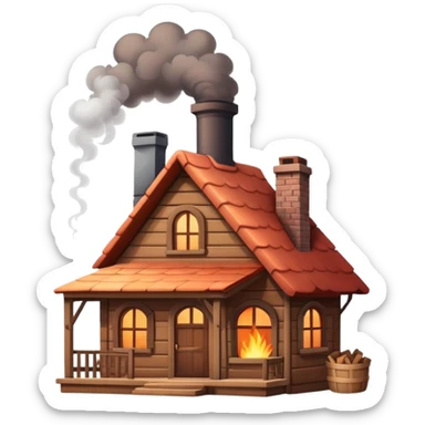 cozy house with a chimney sticker