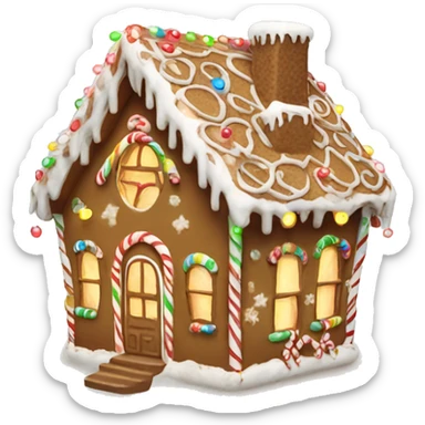 gingerbread house with pretty lights sticker