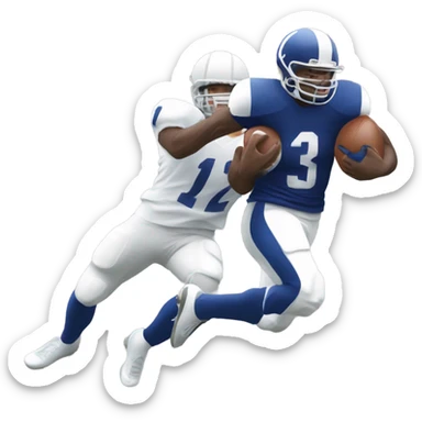 Football player dodging tackle sticker