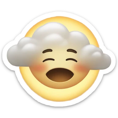 The tired sun watches over sleeping clou sticker