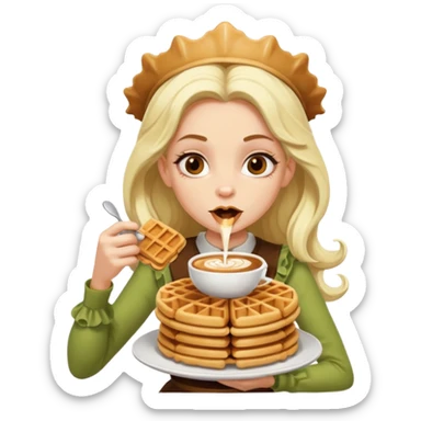Waffles and coffee addict mad elf princess  sticker