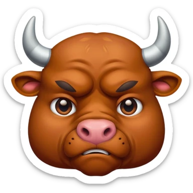 sympathetic bull face emoji sticker