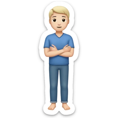 Um homem deitado,com o corpo inteiro ,deitado reto,mas com ele deitado na cama sticker