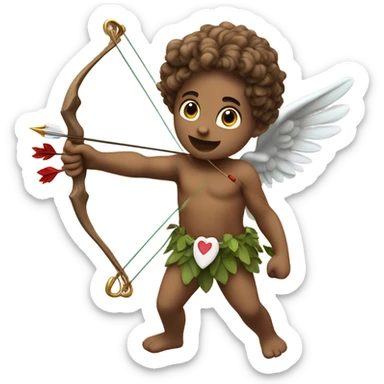 Cupid firing his heart bow sticker