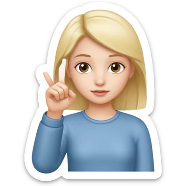 Emoji of a girl showing something is small with thumb and index finger close together sticker