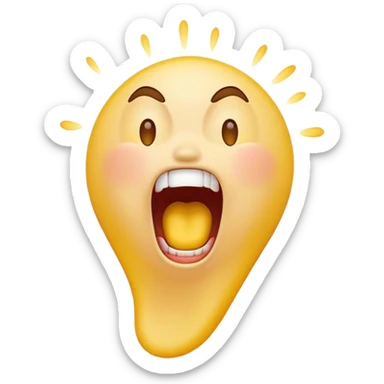 Yellow emoji screaming sticker