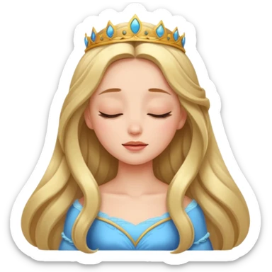 a beautiful princess closing her eyes calmly sticker