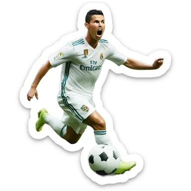 Ronaldo scoring on someone sticker