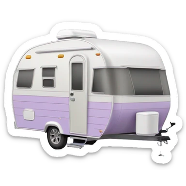 Realistic pastel purple camping travel trailer isolated.  sticker