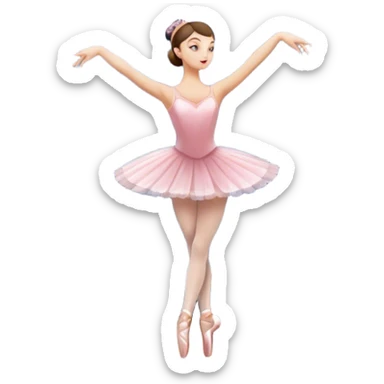 Icon for Ballet: a theater stage with silhouette of a ballerina in an elegant pose, surrounded by spotlight and stage lights. The icon should convey the grace and beauty of ballet, with focus on the dancer and the dramatic lighting. Transparent background. sticker