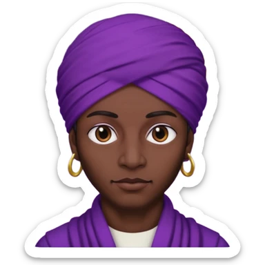 Con el planeta Saturno 🪐 (esto tiene que ser el elemento más importante) , un moro con turbante 👳🏾‍♂️ y la cara del diablo morada esta 😈  sticker