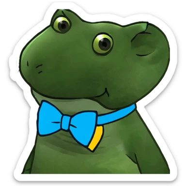 Rat with blue bow sticker