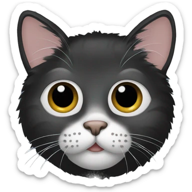 Cat black fur  sticker