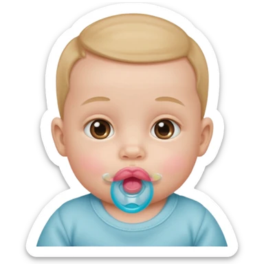 baby with pacifier in mouth sticker