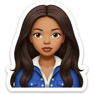 Tenitra Michelle Williams, R&B Singer from Destiny's Child with long dark brown hair, medium dark skin sticker