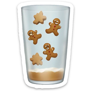 clear drinking glass with little gingerbreads on them  sticker