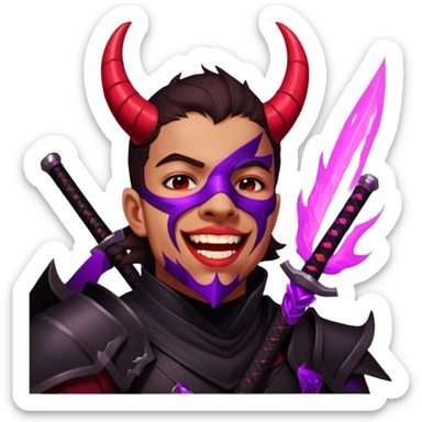 Demon-Horned Warrior sticker