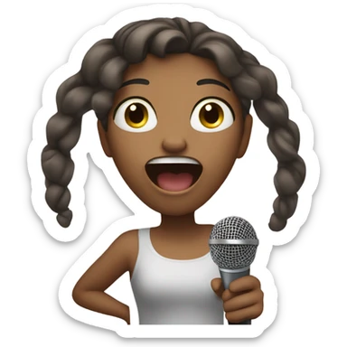 Girl singing karaoke sticker