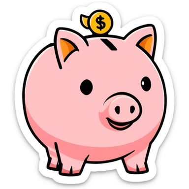 piggy bank representing savings sticker