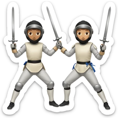 Two people who are fencing sticker