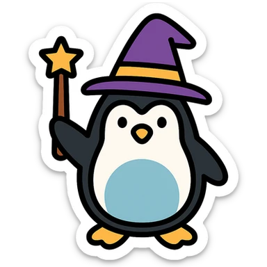 Penguin Wizard sticker
