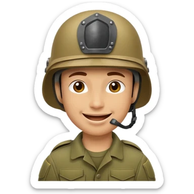 Happy face soldier  sticker