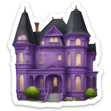 Purple Victorian mansion  sticker