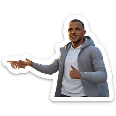 sunset vibes with confident guy sticker