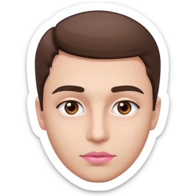 brown eyes lite pink lips men perfect eye brows sticker