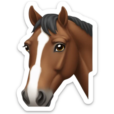 brown bay horse with a small white spot on forehead sticker