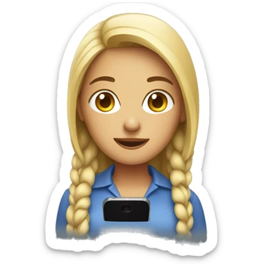 an woman with a smartphone sticker